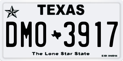 TX license plate DMO3917