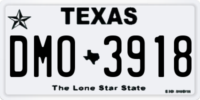 TX license plate DMO3918
