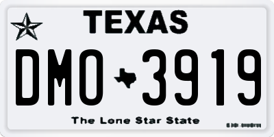 TX license plate DMO3919