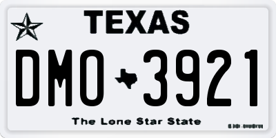 TX license plate DMO3921