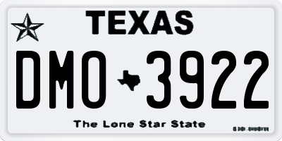 TX license plate DMO3922