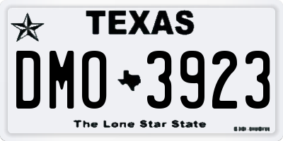 TX license plate DMO3923