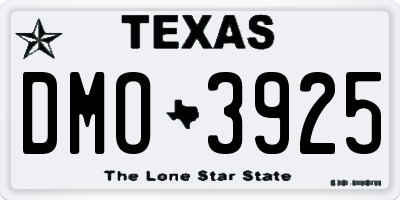 TX license plate DMO3925
