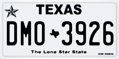 TX license plate DMO3926