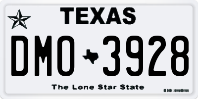 TX license plate DMO3928
