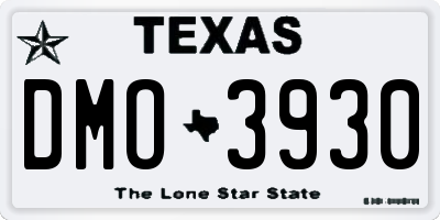 TX license plate DMO3930