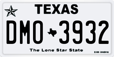 TX license plate DMO3932