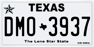 TX license plate DMO3937