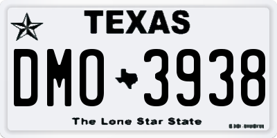 TX license plate DMO3938