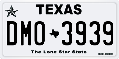 TX license plate DMO3939