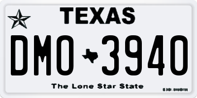 TX license plate DMO3940