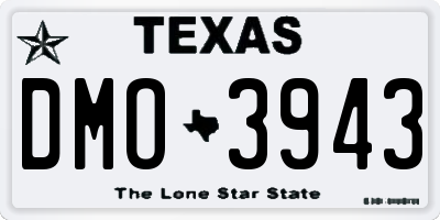 TX license plate DMO3943