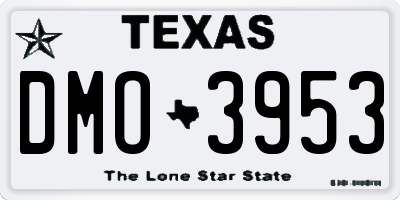 TX license plate DMO3953