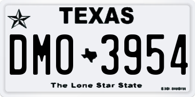 TX license plate DMO3954