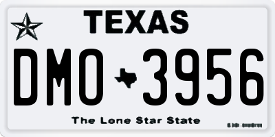 TX license plate DMO3956
