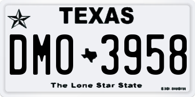 TX license plate DMO3958