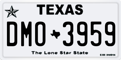 TX license plate DMO3959