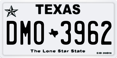 TX license plate DMO3962