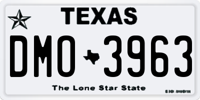 TX license plate DMO3963