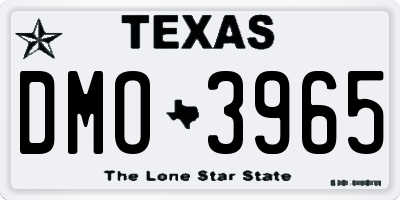 TX license plate DMO3965