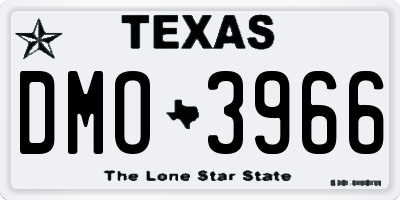 TX license plate DMO3966
