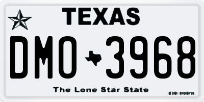 TX license plate DMO3968