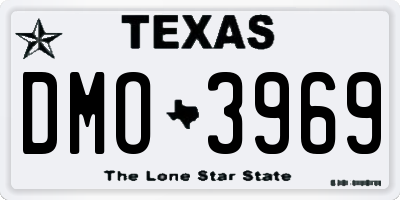 TX license plate DMO3969