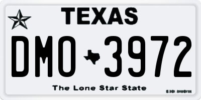 TX license plate DMO3972