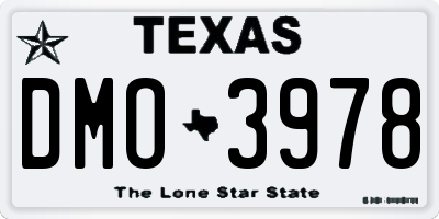 TX license plate DMO3978