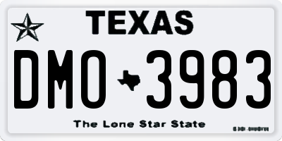 TX license plate DMO3983