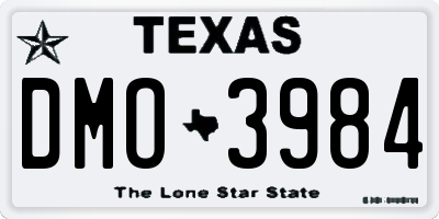 TX license plate DMO3984