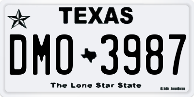 TX license plate DMO3987
