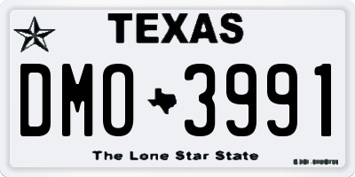 TX license plate DMO3991