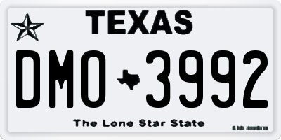 TX license plate DMO3992