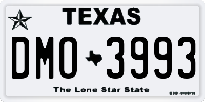 TX license plate DMO3993