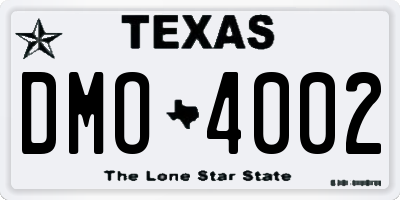 TX license plate DMO4002