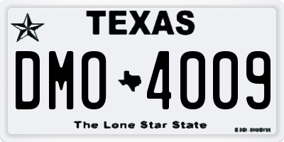 TX license plate DMO4009