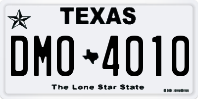 TX license plate DMO4010