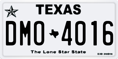 TX license plate DMO4016