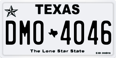 TX license plate DMO4046