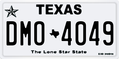 TX license plate DMO4049