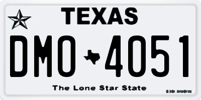 TX license plate DMO4051