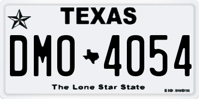 TX license plate DMO4054