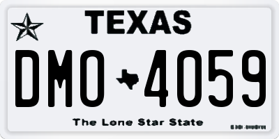 TX license plate DMO4059