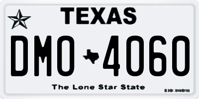 TX license plate DMO4060
