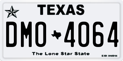 TX license plate DMO4064