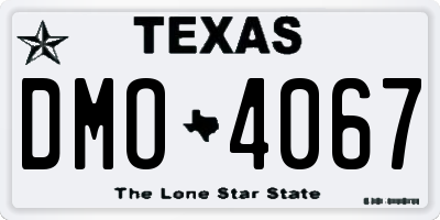 TX license plate DMO4067