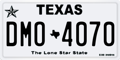 TX license plate DMO4070