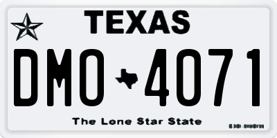 TX license plate DMO4071