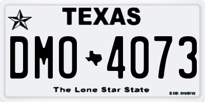 TX license plate DMO4073